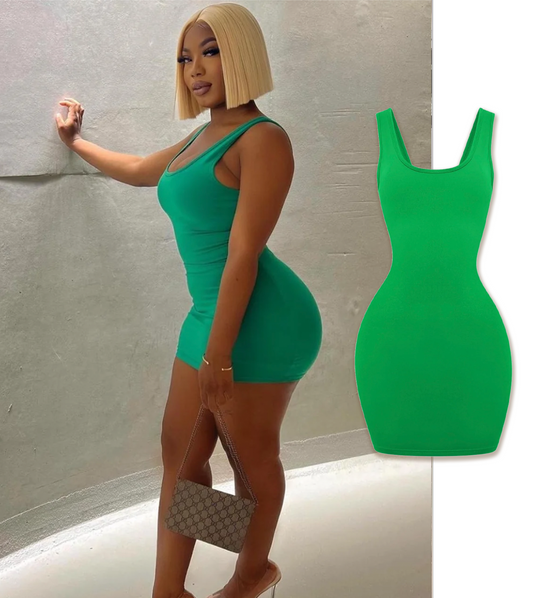 Green Soft Bandage Mini Dress